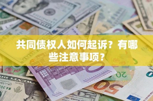 北京共同债权人如何起诉？有哪些注意事项？